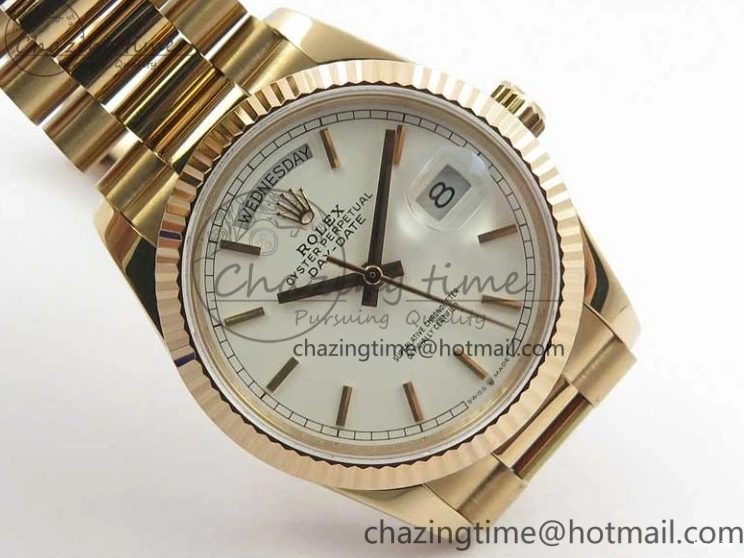 MiroTime 0117 MultiPurpose Day-Date 36 RG 128239 Bp Maker Best Edition White Dial on RG President Bracelet 3139